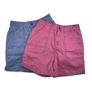 Gloria Vanderbilt Utility Shorts W/ XS Blue or Pink LN/NWOT